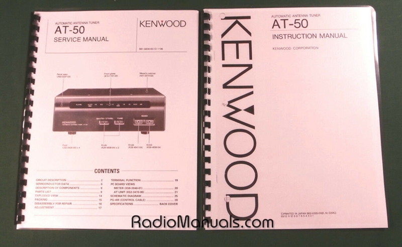 Kenwood AT-50 Service & Instruction Manuals - Click Image to Close